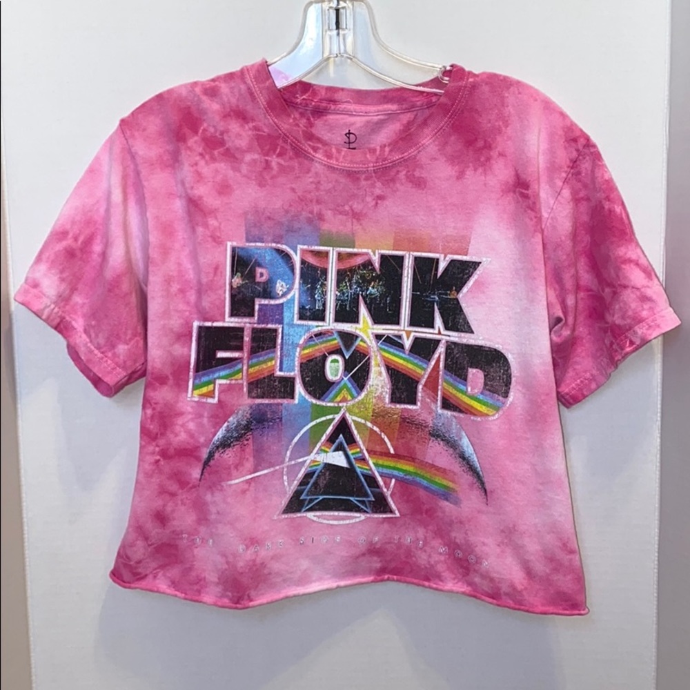 Pink Floyd tye dye crop t- shirt